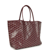 Goyard Goyardine Canvas Burgundy Saint Louis PM Tote Palladium Hardware