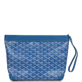Goyard Goyardine Canvas Sky Blue Conti Pouch Palladium Hardware
