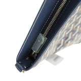 Goyard Goyardine Canvas Navy Blue Conti Pouch Palladium Hardware