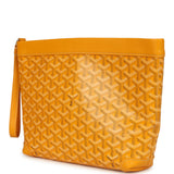 Goyard Goyardine Canvas Yellow Conti Pouch Palladium Hardware