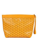 Goyard Goyardine Canvas Yellow Conti Pouch Palladium Hardware