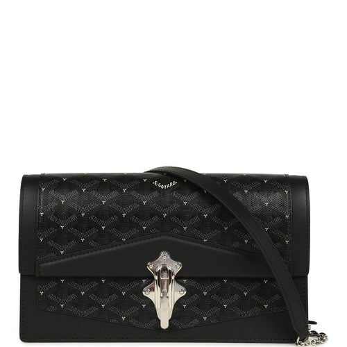 Goyard Goyardine Canvas Deep Black Capitonnage Duchesse Marie-Caroline Bag Palladium Hardware