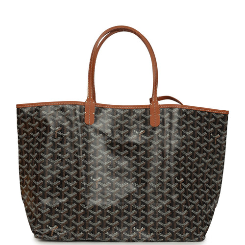 Goyard Goyardine Black and Brown Saint Louis PM Tote Bag Palladium Hardware