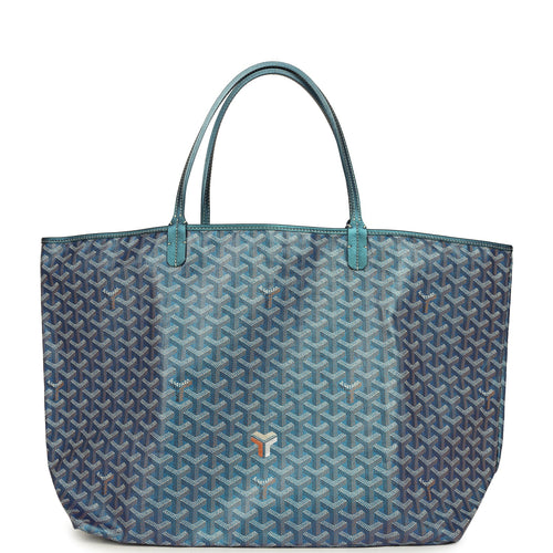 Goyard Goyardine Pearly Blue Saint Louis GM Tote Bag Palladium Hardware