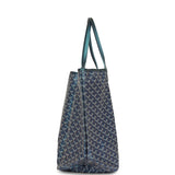 Goyard Goyardine Pearly Blue Saint Louis GM Tote Bag Palladium Hardware