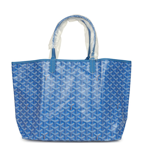 Goyard Goyardine Sky Blue Saint Louis PM Tote Bag Palladium Hardware