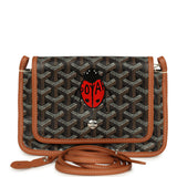 Goyard Goyardine Canvas Black and Tan Ladybug Plumet Pocket Wallet Palladium Hardware