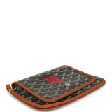 Goyard Goyardine Canvas Black and Tan Ladybug Plumet Pocket Wallet Palladium Hardware