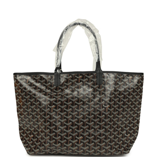Goyard Goyardine Black Saint Louis PM Tote Bag Palladium Hardware