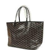 Goyard Goyardine Black Saint Louis PM Tote Bag Palladium Hardware
