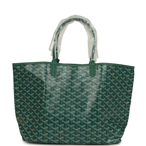 Goyard Goyardine Green Saint Louis PM Tote Bag Palladium Hardware