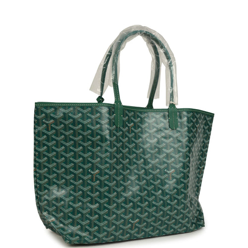 Goyard Goyardine Green Saint Louis PM Tote Bag Palladium Hardware