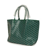 Goyard Goyardine Green Saint Louis PM Tote Bag Palladium Hardware
