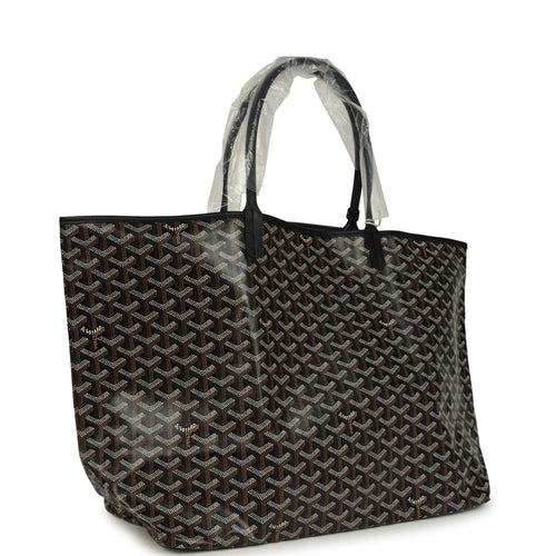Goyard Goyardine Black Saint Louis GM Tote Bag Palladium Hardware