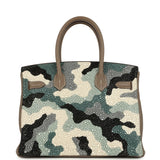 Custom "Camouflage" Swarovski Crystal Hermes Birkin 30 Etoupe Togo Gold Hardware