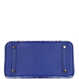 Custom Leopard Swarovski Crystal Hermes Birkin 30 Bleu Electric Togo Gold Hardware