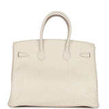 Custom "Paradise" Swarovski Crystal Hermes Birkin 35 Craie Togo Gold Hardware