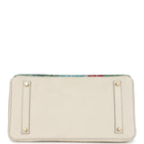 Custom "Paradise" Swarovski Crystal Hermes Birkin 35 Craie Togo Gold Hardware