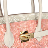 Custom "Paradise" Swarovski Crystal Hermes Birkin 35 Craie Togo Gold Hardware