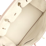 Custom "Paradise" Swarovski Crystal Hermes Birkin 35 Craie Togo Gold Hardware