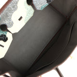 Custom Camouflage Swarovski Crystal Hermes Birkin 35 Etain Togo Gold Hardware