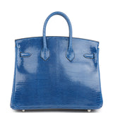Hermes Birkin 25 Bleu Saphir Niloticus Lizard Palladium Hardware