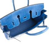 Hermes Birkin 25 Bleu Saphir Niloticus Lizard Palladium Hardware