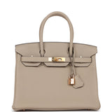 Hermes Birkin 30 Gris Tourterelle Togo Rose Gold Hardware