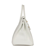 Pre-owned Hermes Birkin 35 White Clemence Gold Hardware