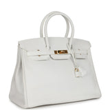 Pre-owned Hermes Birkin 35 White Epsom Gold Hardware