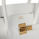 Pre-owned Hermes Birkin 35 White Epsom Gold Hardware
