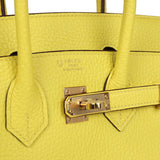 Hermes Special Order (HSS) Birkin 25 Lime Verso Clemence Permabrass Hardware