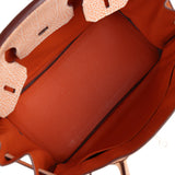 Vintage Hermes Birkin 30 Orange Dalmatian Buffalo Palladium Hardware