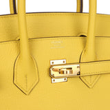 Hermes Birkin 25 Jaune de Naples Togo Gold Hardware