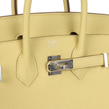 Hermes Birkin 25 Jaune Poussin Togo Palladium Hardware