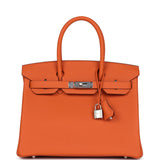 Hermes Birkin 30 Orange Togo Palladium Hardware