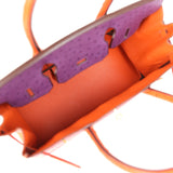 Pre-owned Hermes Special Order (HSS) Birkin 30 Tangerine, Violet and Bougainvillea Ostrich Gold Hardware