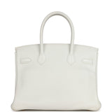 Pre-owned Hermes Birkin 30 White Clemence Gold Hardware