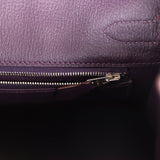 Pre-owned Hermes Special Order (HSS) Birkin 30 Tri-color Raisin, Ultraviolet and Rose Shocking Chevre Palladium Hardware