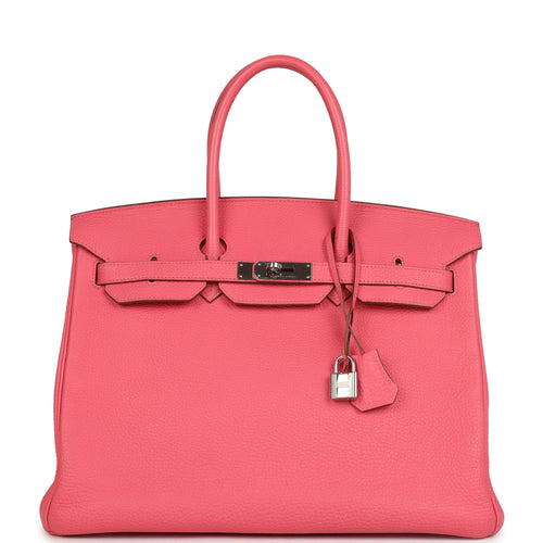 Pre-owned Hermes Birkin 35 Rose Lipstick Togo Palladium Hardware