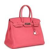 Pre-owned Hermes Birkin 35 Rose Lipstick Togo Palladium Hardware