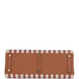 Hermes Shoulder Birkin Light 39 Multicolor Toile and Gold Swift Palladium Hardware