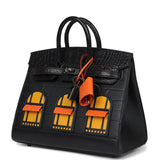 Hermes "Midnight" Faubourg Birkin Sellier 20 So Black Matte Alligator Black Hardware