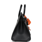 Hermes "Midnight" Faubourg Birkin Sellier 20 So Black Matte Alligator Black Hardware