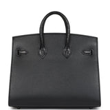 Hermes "Midnight" Faubourg Birkin Sellier 20 So Black Matte Alligator Black Hardware
