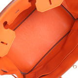 Pre-owned Hermes Birkin 35 Orange Togo Palladium Hardware