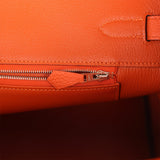 Pre-owned Hermes Birkin 35 Orange Togo Palladium Hardware
