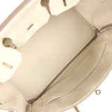 Custom "Paradise" Swarovski Crystal Hermes Birkin 30 Craie Togo Palladium Hardware