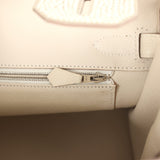 Custom "Paradise" Swarovski Crystal Hermes Birkin 30 Craie Togo Palladium Hardware