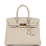 Pre-owned Hermes Birkin 30 Craie Togo Gold Hardware